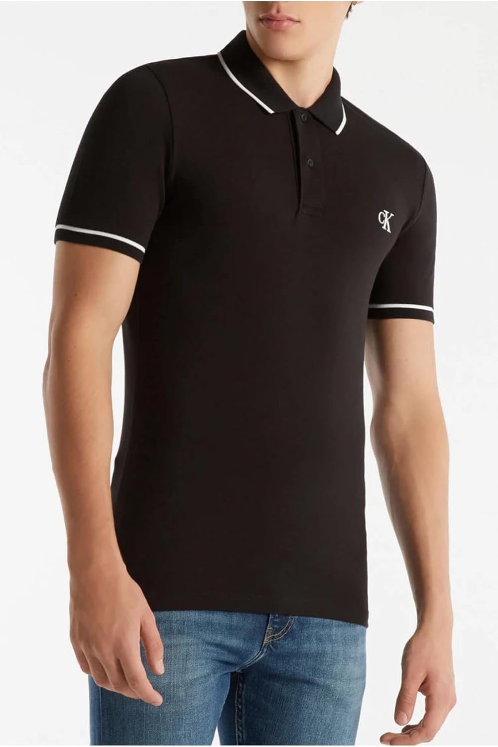 Detalle 2 de Calvin Klein Jeans Men's Tipping Slim Polo – Black, XL