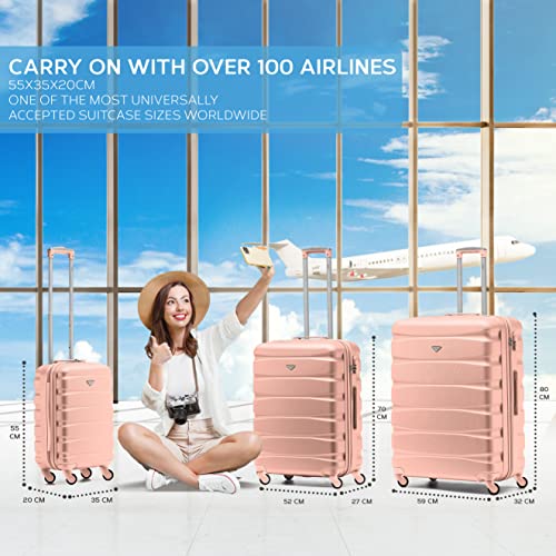Thumbnail 1 de Flight Knight Lightweight 4 Wheel ABS Cabin Suitcase 55x35x20cm
