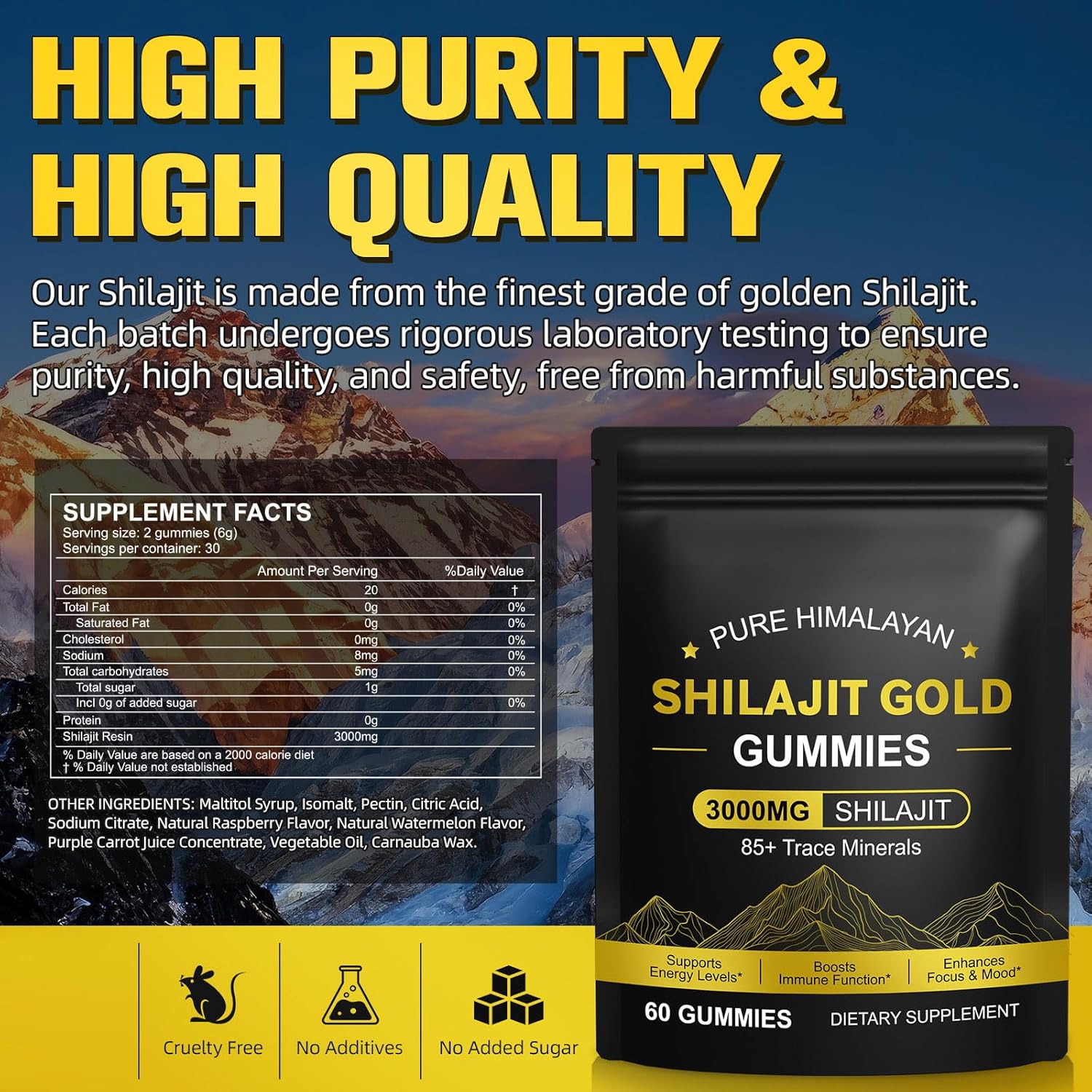 Thumbnail 1 de Shilajit-Gummibärchen für Männer & Frauen (2er-Pack) – natürliche Himalaya-Shilajit Gummies, glutenfrei