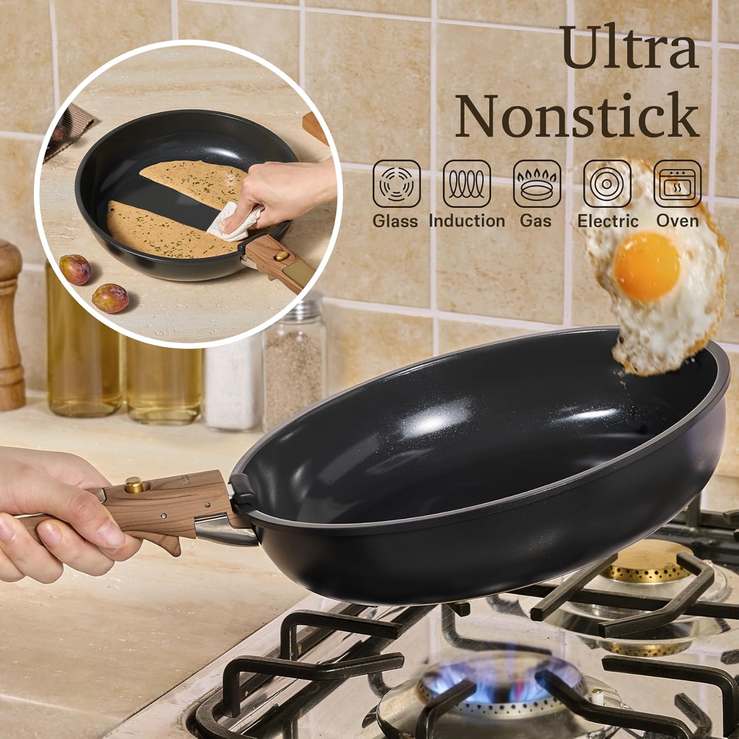 Thumbnail 2 de CAROTE 15Pcs Ceramic Cookware Set