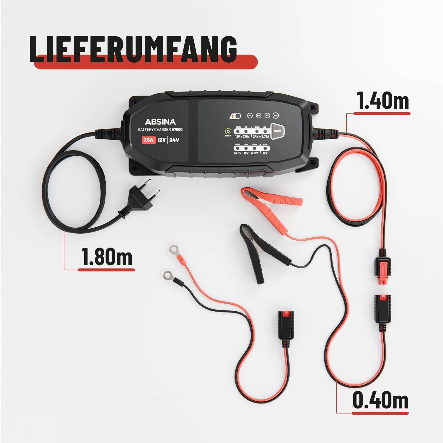 Detalle 2 de ABSINA A7500 Batterieladegerät 7,5 A