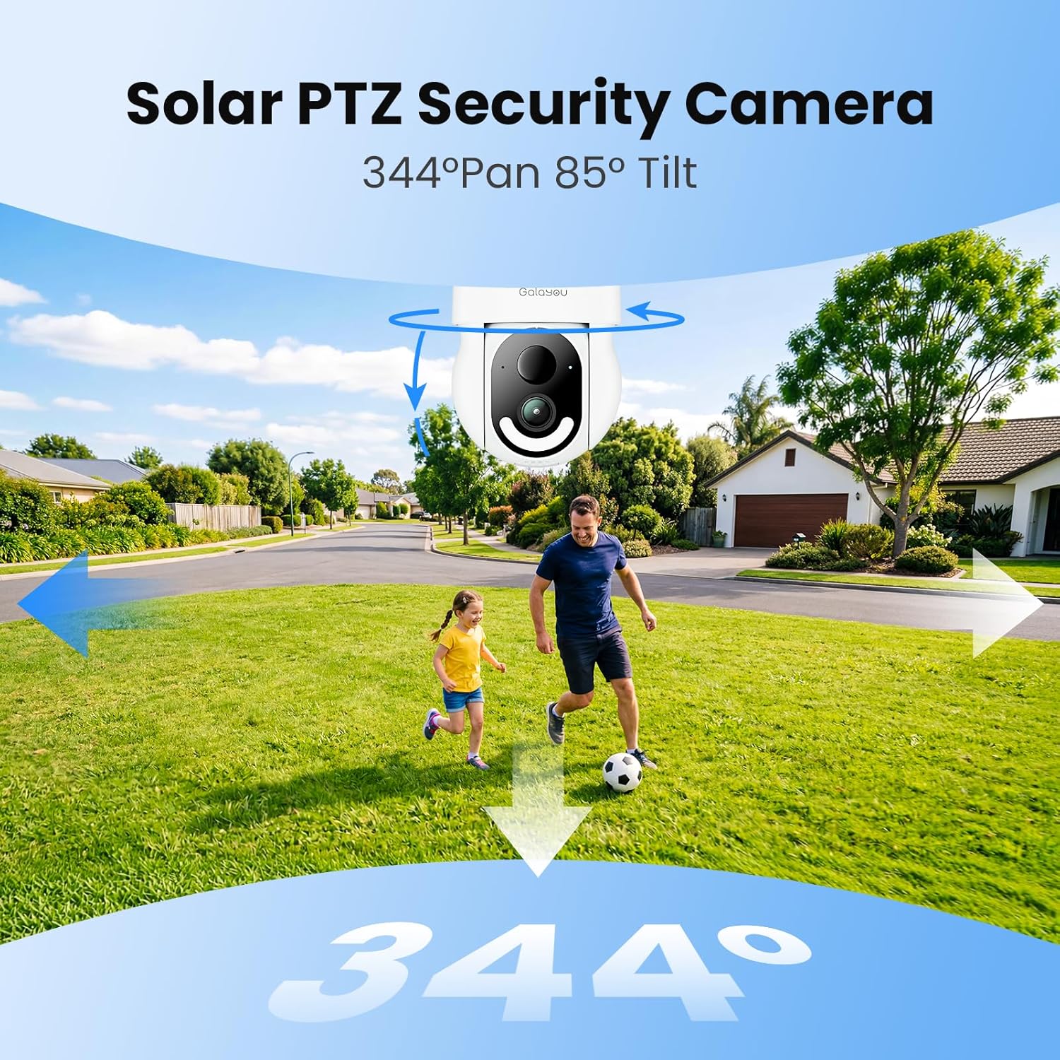 Detalle 2 de GALAYOU R6 Outdoor Solar Security Camera, 2K Video, Color Night Vision