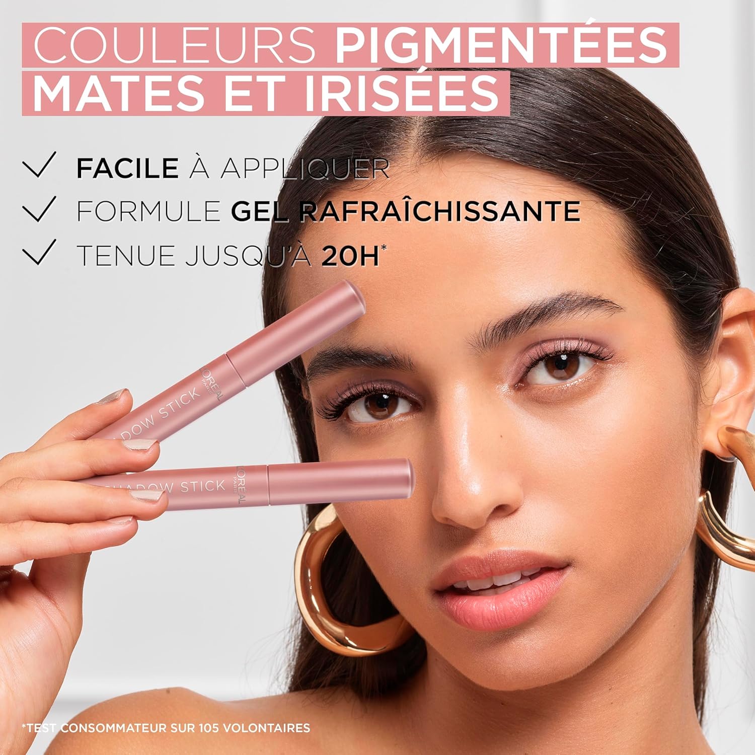 Detalle de L’Oréal Paris Paradise Shadow Stick 245 Alluring Rose – Crayon fard à paupières multi-usages, gel léger et longue tenue