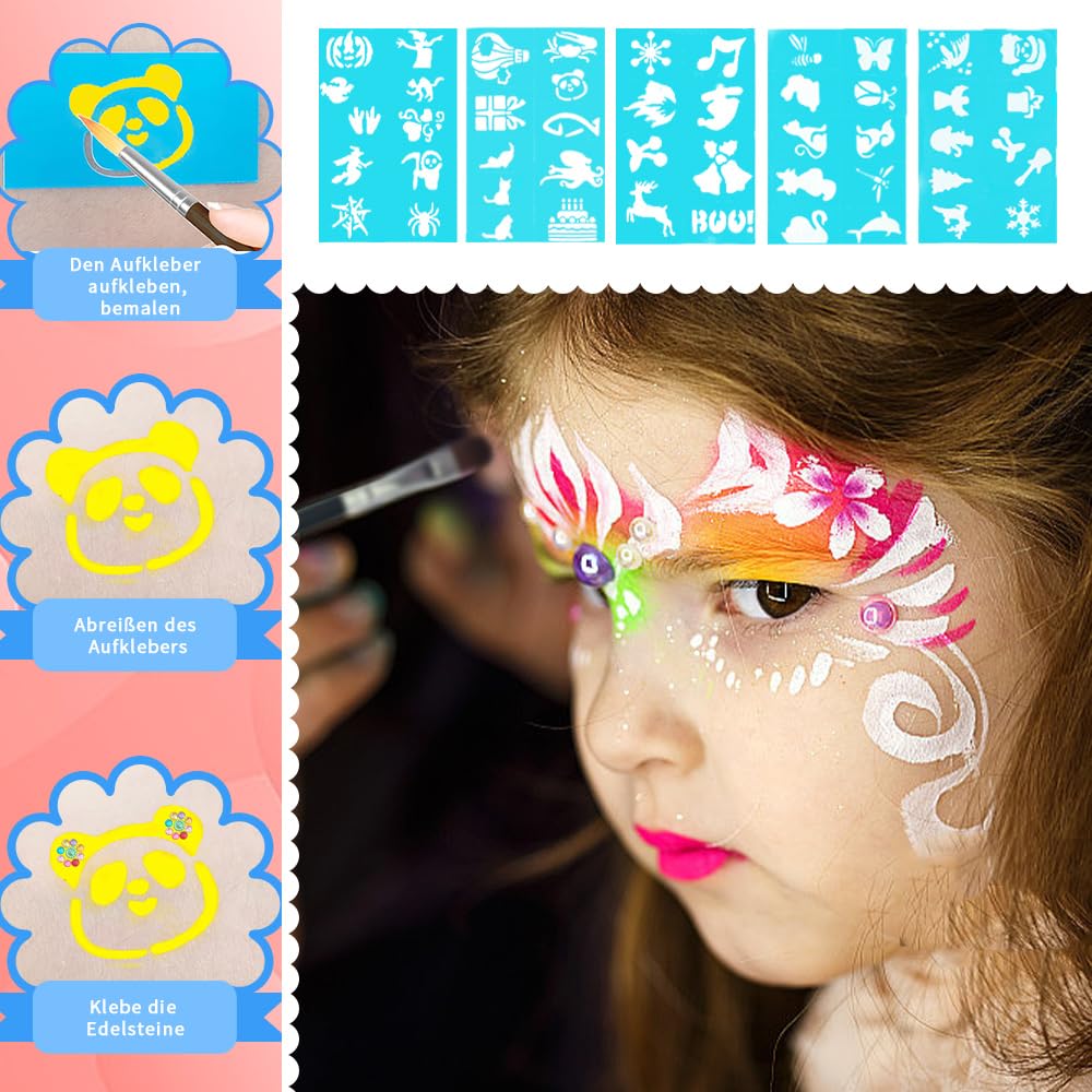 Thumbnail 4 de Kebuye Kinder Gesichts Farben Kinderschminke-Set mit 42 Farben (Body & Face Paint)