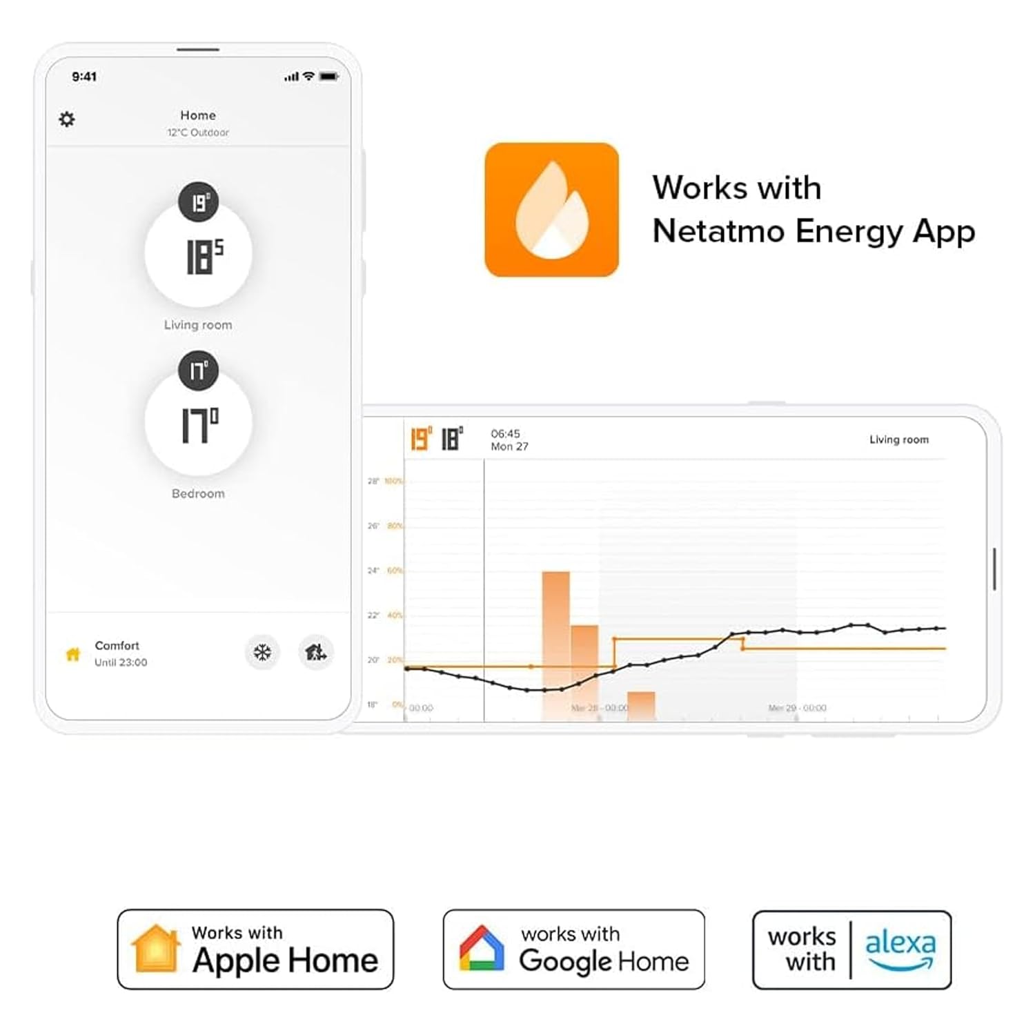 Thumbnail 6 de Netatmo Smart Thermostat Pack + 3 teste termostatiche connesse Wi‑Fi (NBU-NTH-NAV-EU): controllo da app per riscaldamento individuale