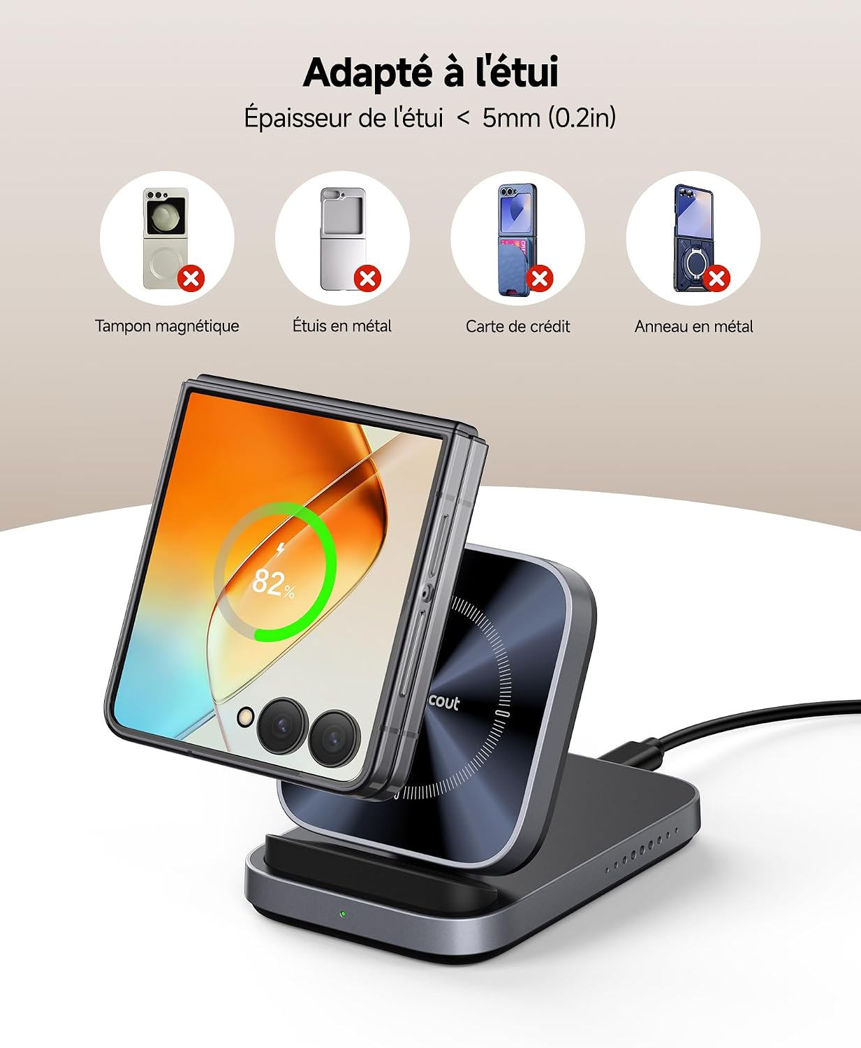 Detalle 2 de SwanScout 508F Chargeur sans fil 15 W