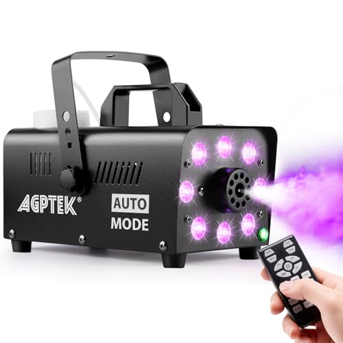 Detalle de AGPTEK Fog Machine 600W with 12 RGB Colors, 4000 CFM, Auto Shutoff