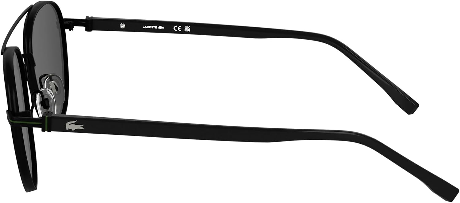 Detalle de Lunettes de soleil homme Lacoste Homme : monture métallique arrondie et branches en acétate