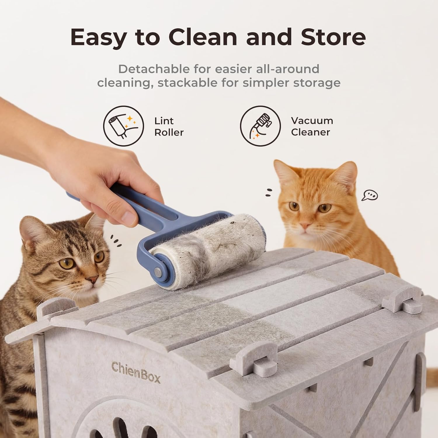 Thumbnail 4 de Chienbox Felt Cat House 38×36×38 cm cosy cave 🐱