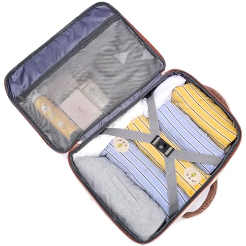 Thumbnail 4 de ENZOSUM mochila de cabina para avión 40x30x20 (24L) para mujer, beige, con funda para portátil de 15,6