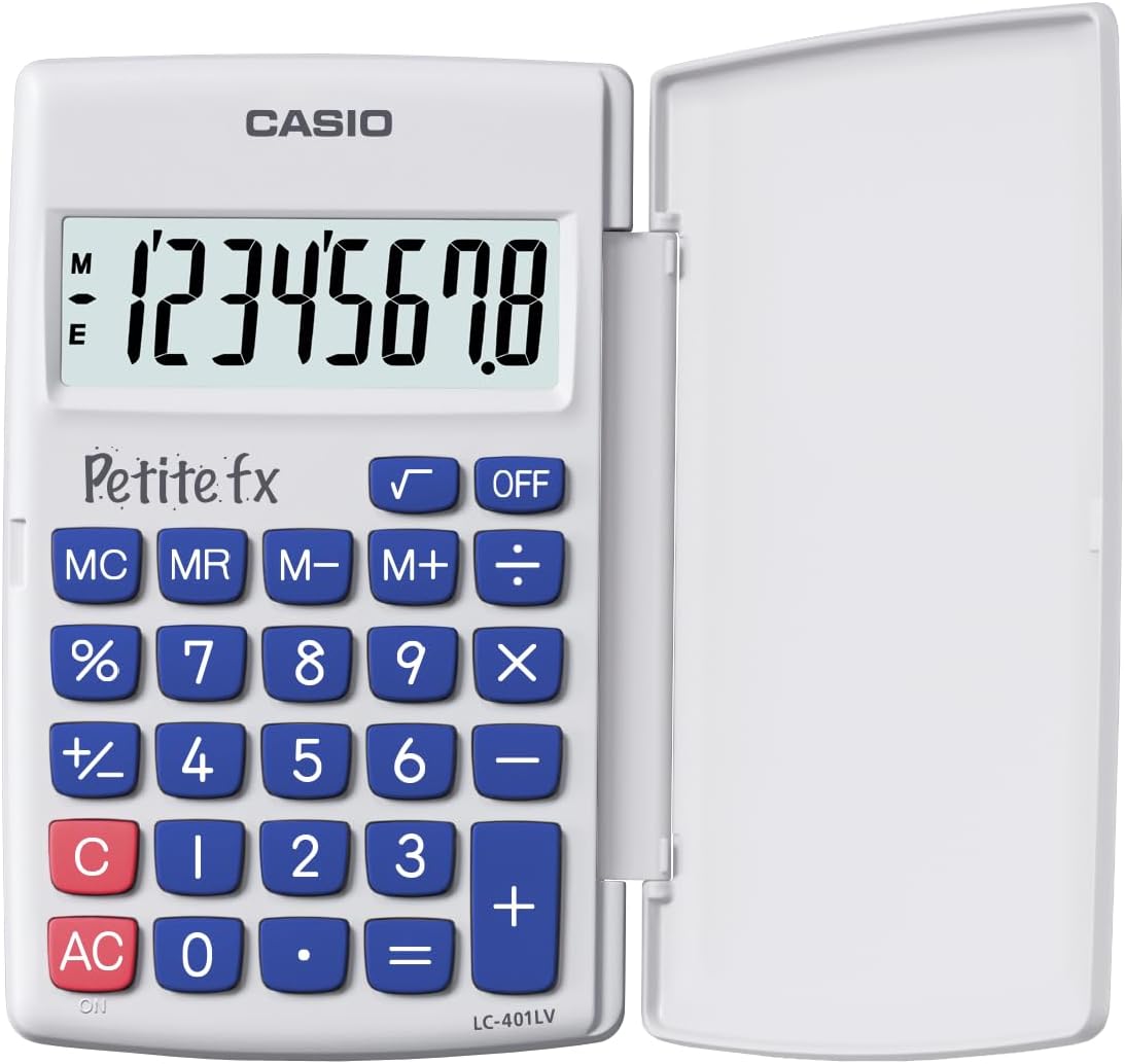 Detalle de Casio LC-401LV-WE-BOITE: Calcolatrice Scuola Primaria Bianco