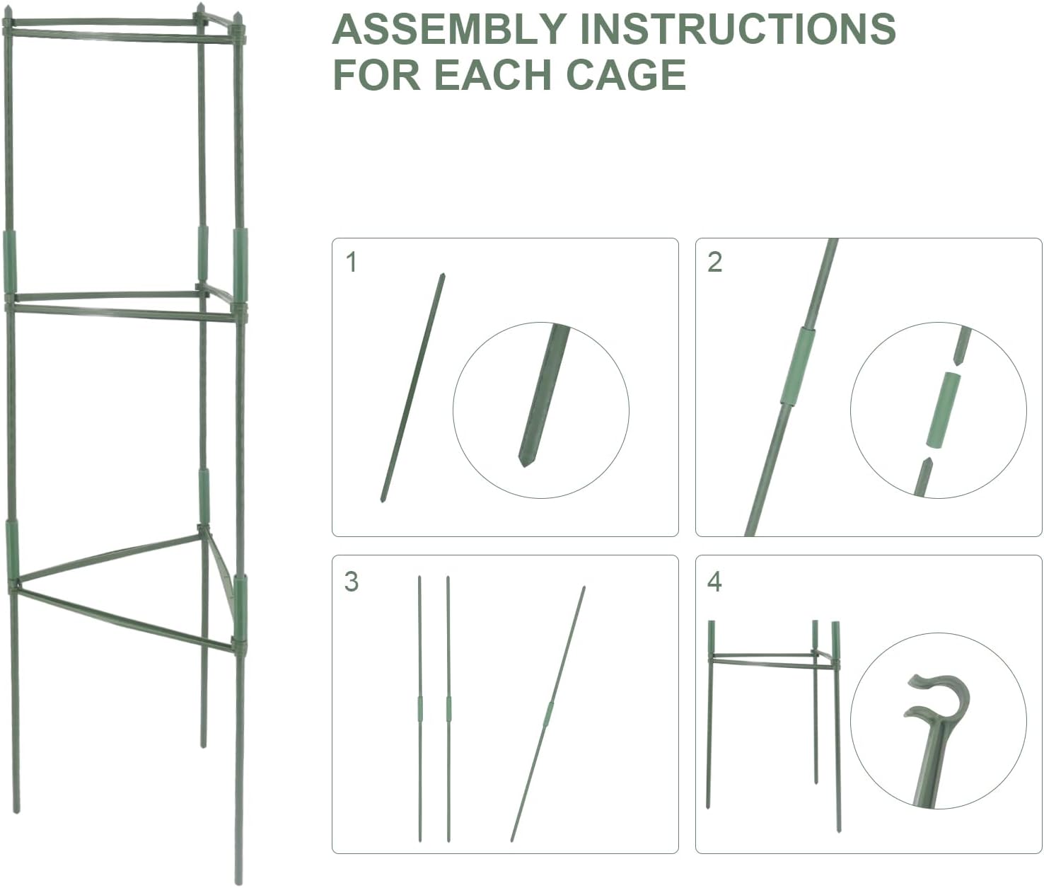 Thumbnail 3 de MoYouno Tomato Support Set of 3: Adjustable Climbing Vegetable Trellis Cages