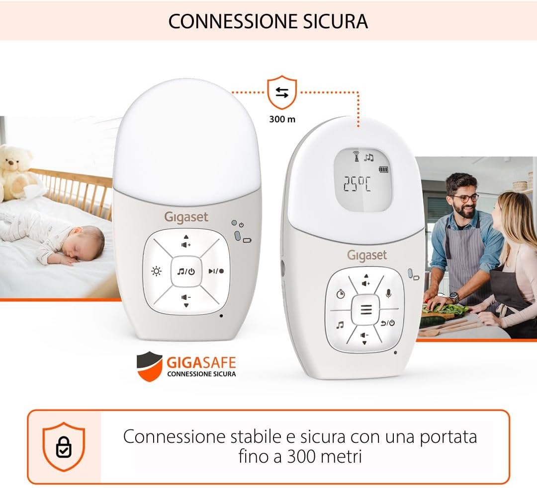 Thumbnail 1 de Gigaset BABY 100 Audio Baby DECT bidirezionale con luce notturna, timer pappa e portata fino a 300 m