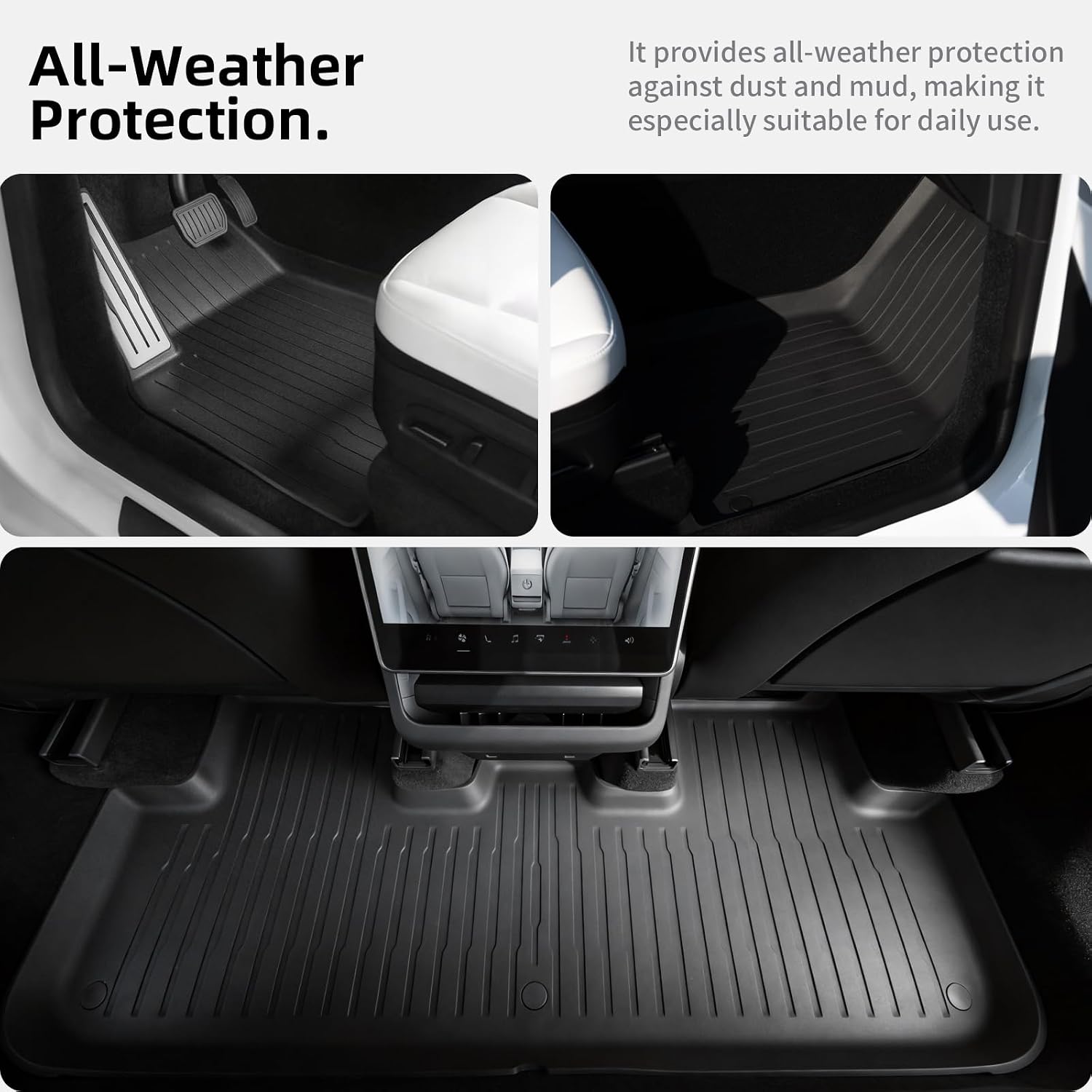 Thumbnail 2 de CYBERBEANS 6-Piece Liners for Tesla Model Y Juniper (2025–2026) All-Weather Floor Mats