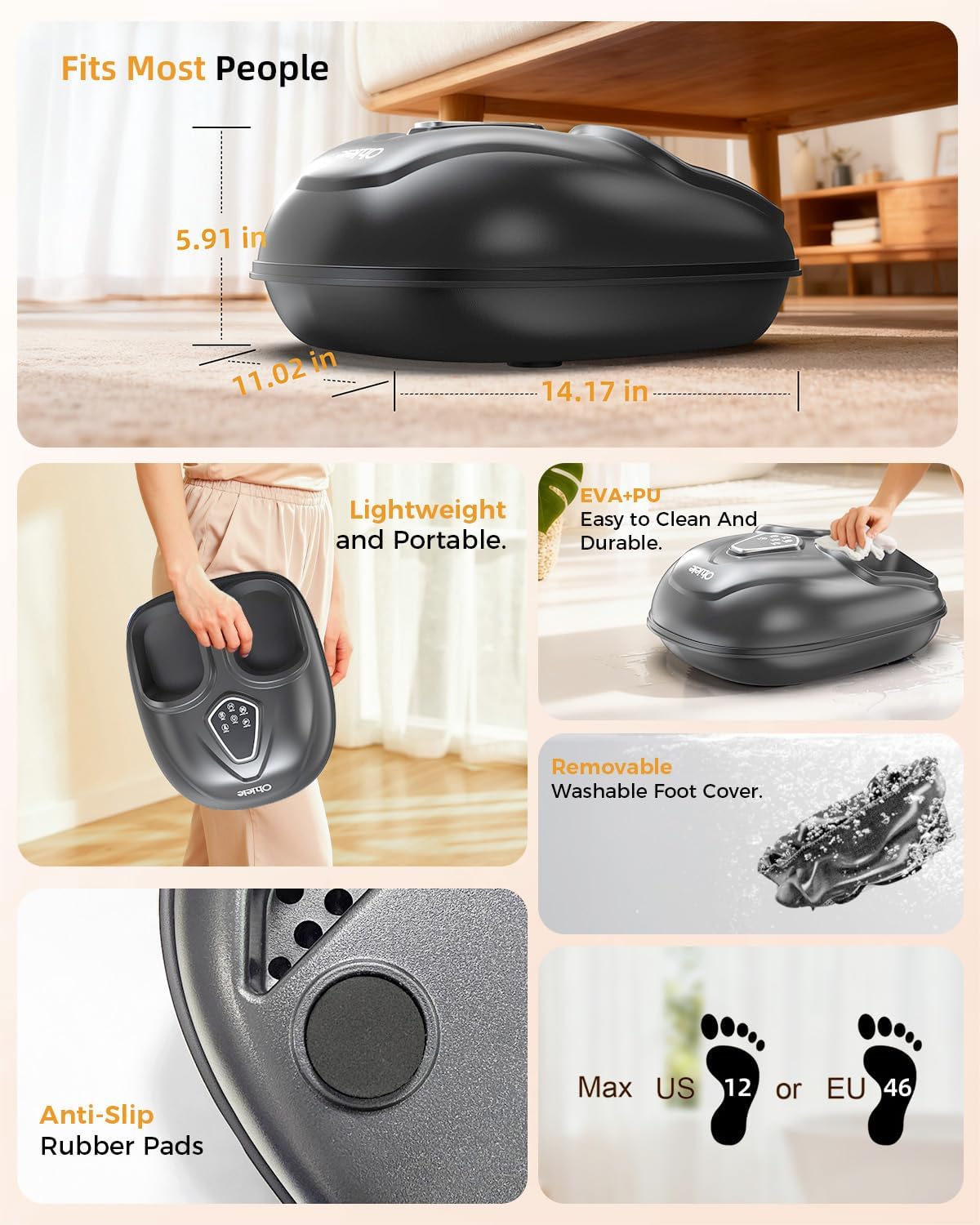 Detalle de Ohiele Foot Massager with Heat and Shiatsu (Remote)