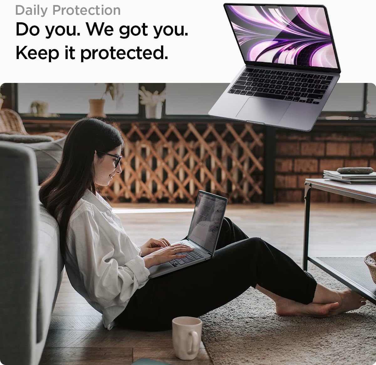 Detalle de Spigen Glas.tR Slim Protector Pantalla para MacBook Air 13"