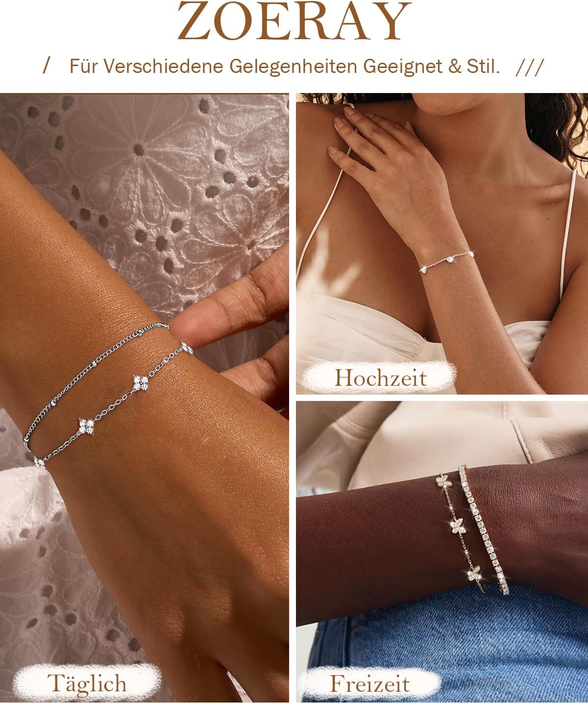 Thumbnail 4 de ZOERAY Armband Damen Gold Silber 18k