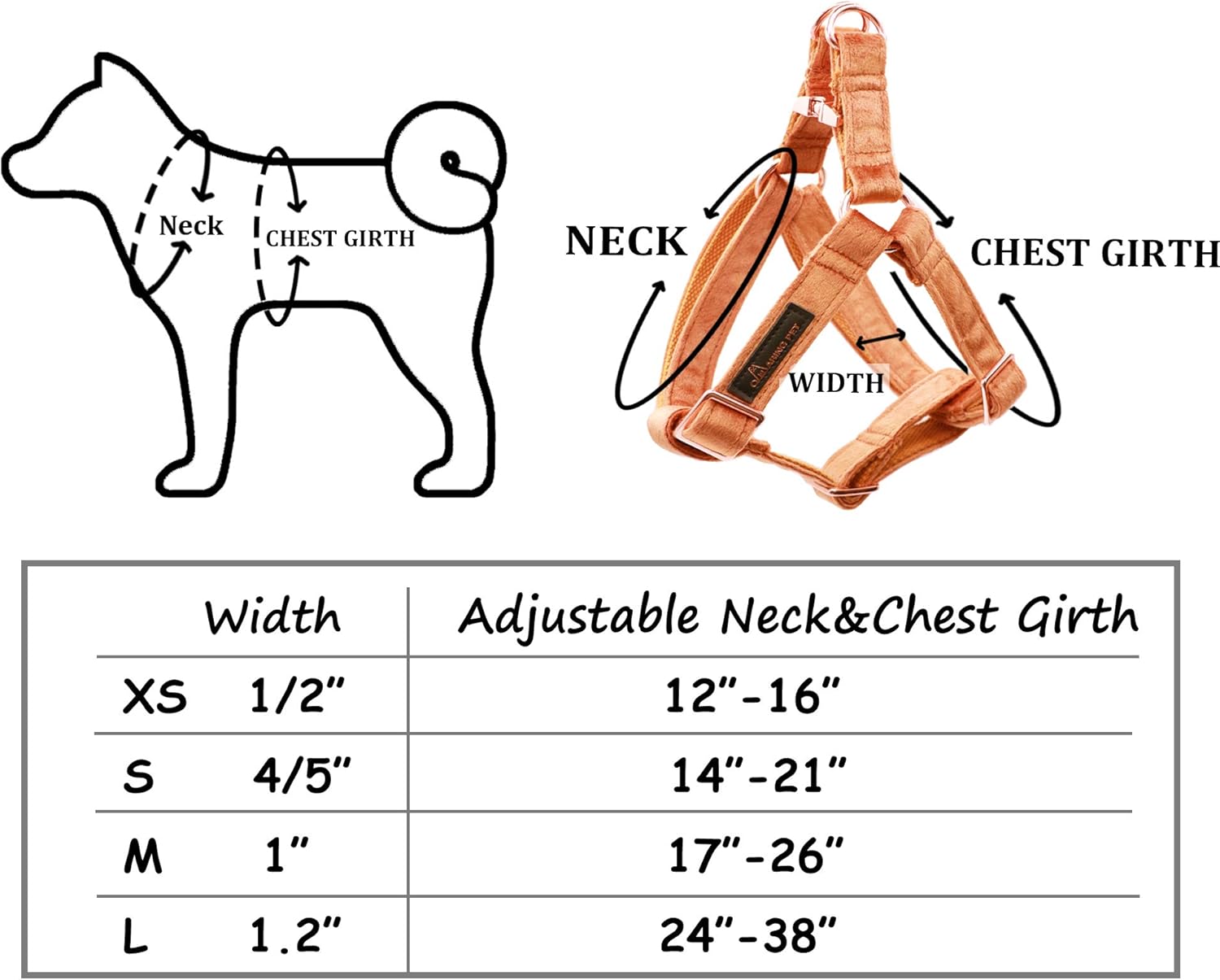 Thumbnail 4 de A RING PET Deep Yellow Velvet Dog Harness (X-Small) with Adjustable Metal Buckle