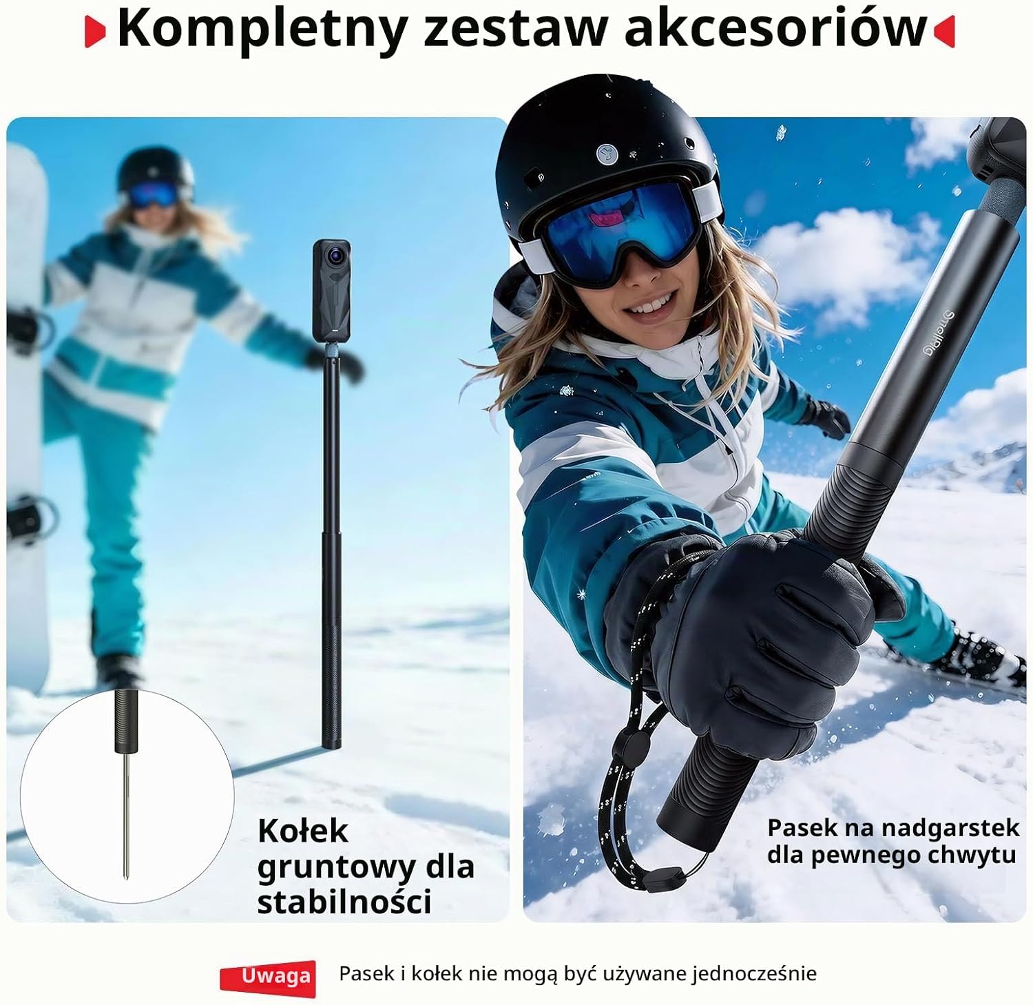 Detalle 2 de SMALLRIG 5270 niewidoczny kijek do selfie 150 cm do kamer 360°