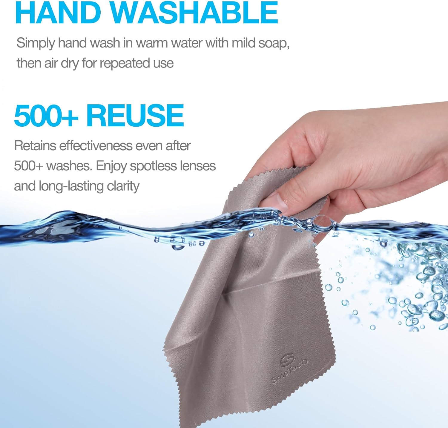 Detalle de SmoTecQ 32 Pack Microfiber Cleaning Cloths for Glasses: Premium Optical Lens Cleaner, Reusable & Scratch-Free