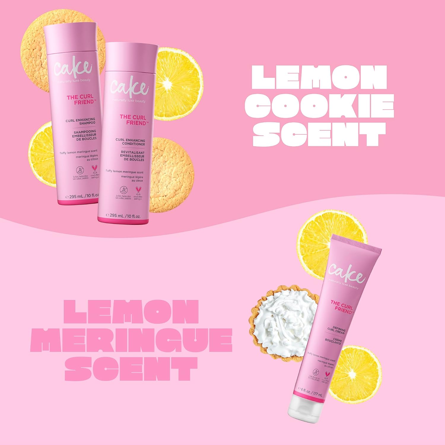 Detalle de Cake Beauty Curl Friend Curl Defining Shampoo, Conditioner & Cream Set (Avocado & Argan Oil) — Curl-Enhancing Trio