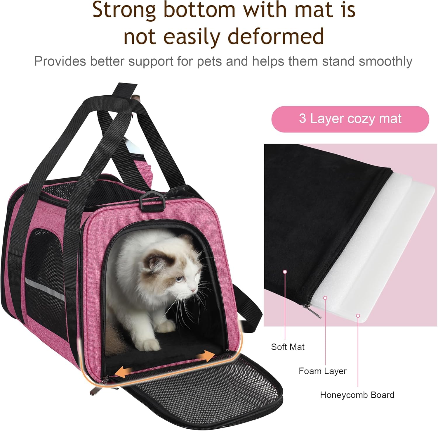 Detalle de HiCaptain Transporttasche Katzen 46x29x30 cm