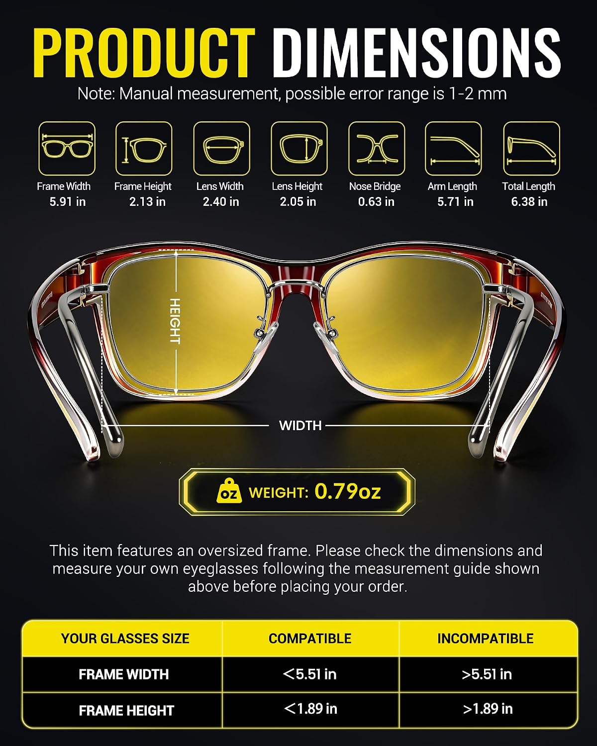 Thumbnail 6 de URUMQI Night Driving Glasses TR90
