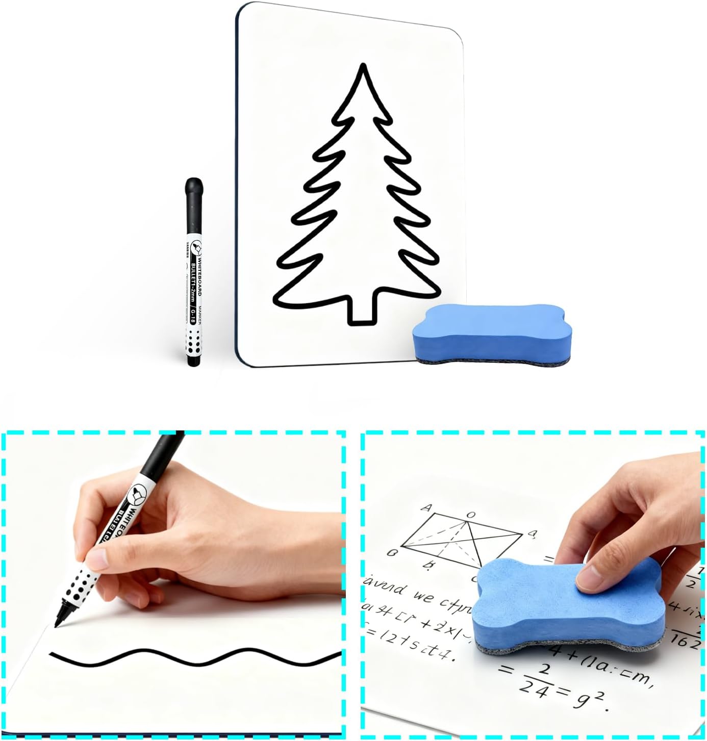 Detalle de VPJ LBTX03 Double-Sided Portable Whiteboard, 9" x 12