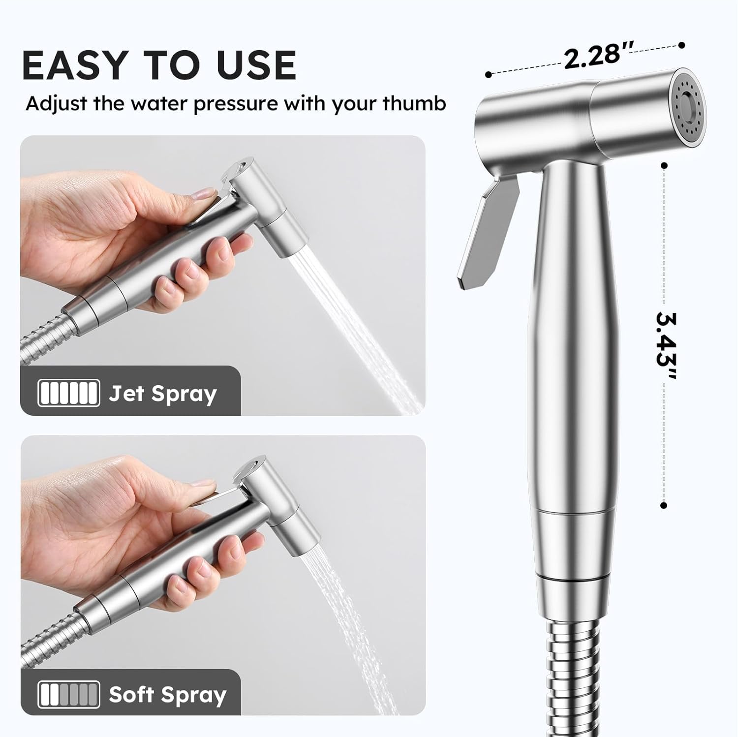 Thumbnail 3 de Arofa handheld bidet sprayer, stainless steel