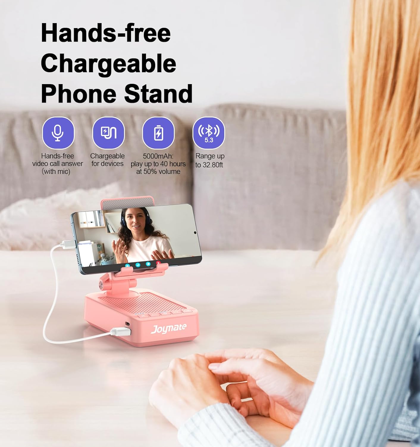 Detalle 2 de Joymate 3-in-1 Bluetooth phone stand 5000mAh