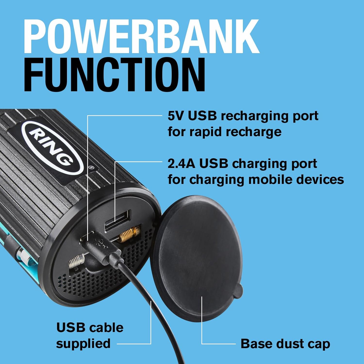 Thumbnail 5 de RING TyreInflate GO 2 cordless tyre inflator 2,000mAh