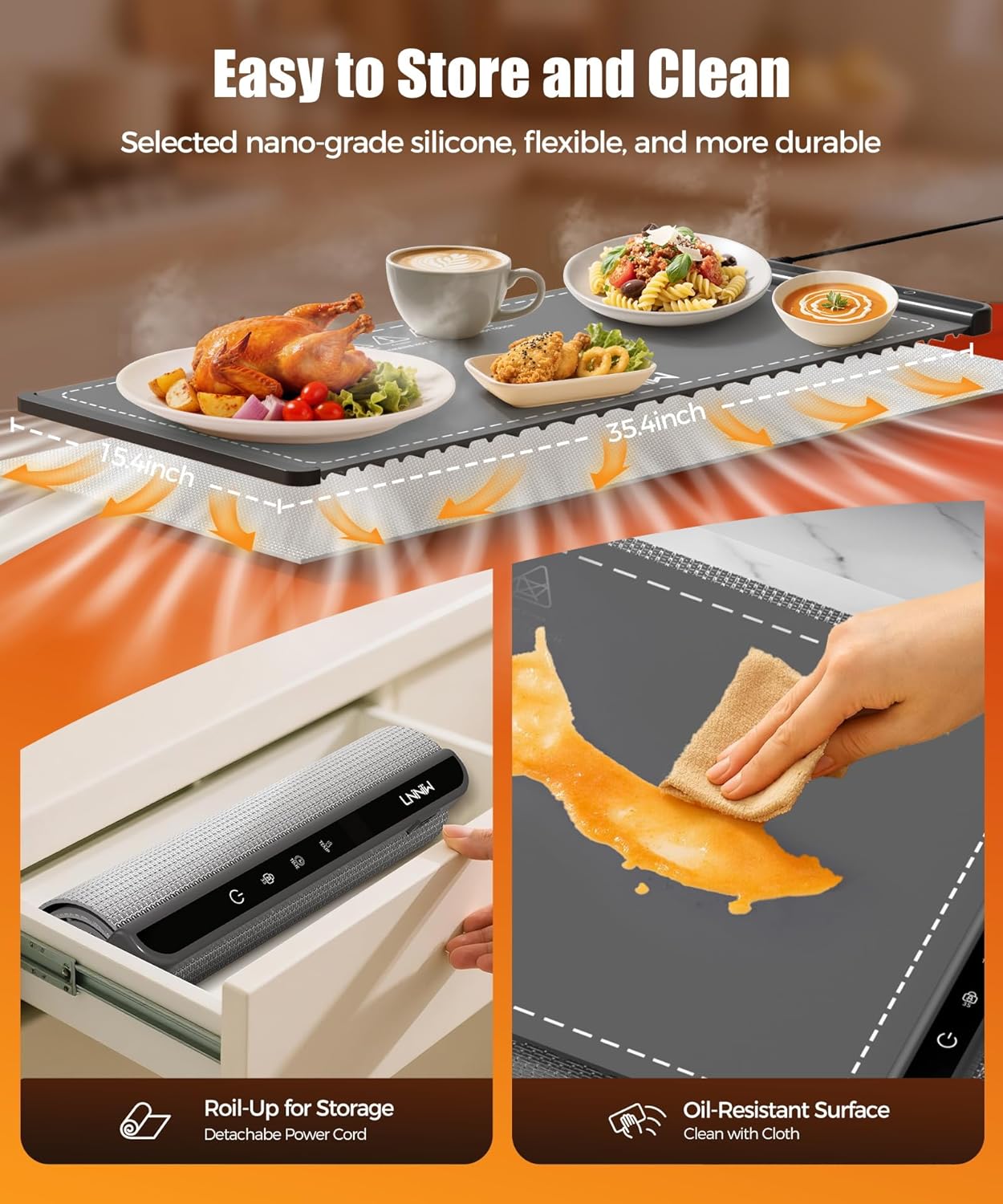 Detalle 1 de Warming mat food warmer 36x15 inch