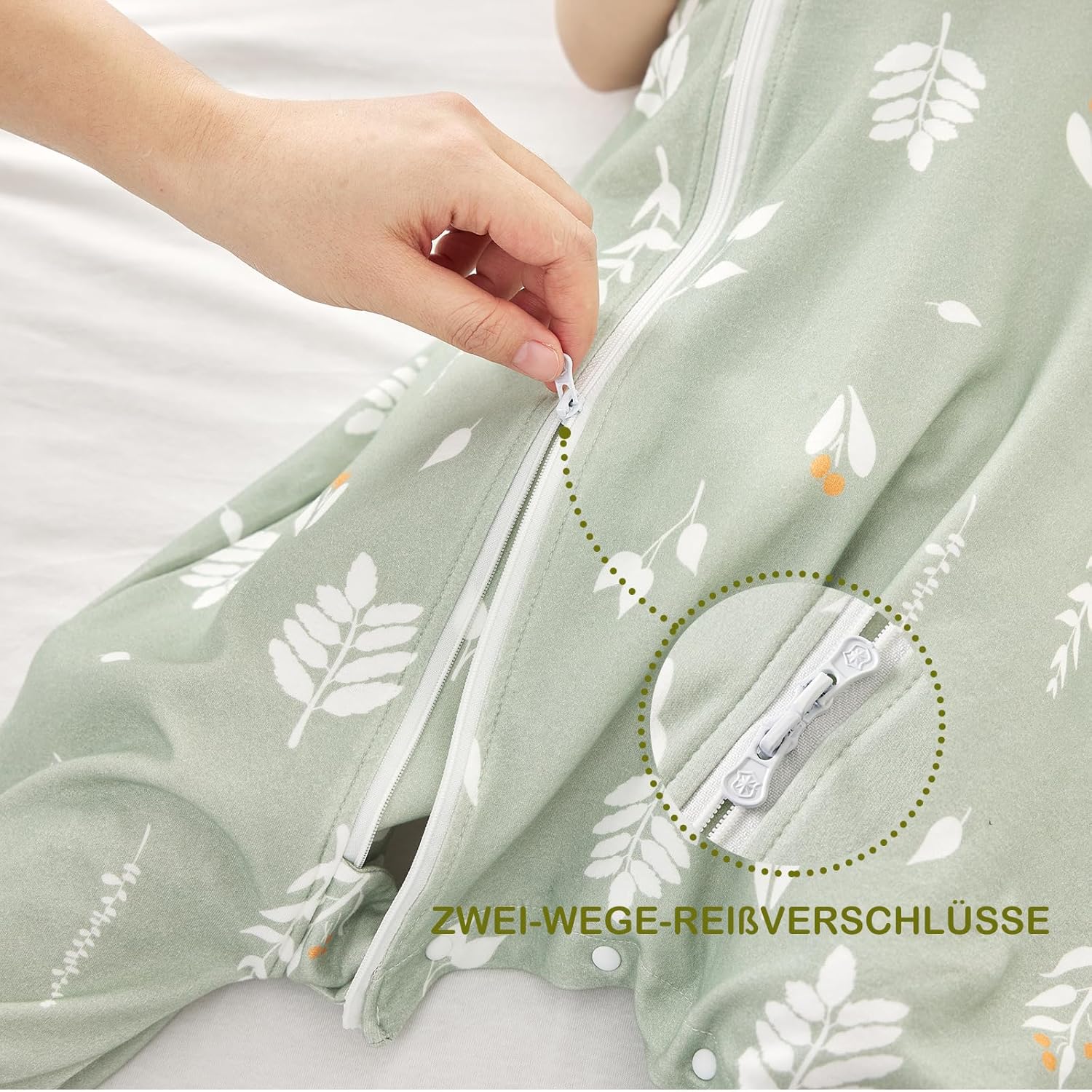 Detalle de Nivolltha 2er Pack 0.5 TOG Premium Babyschlafsack mit Füßen – Größe M