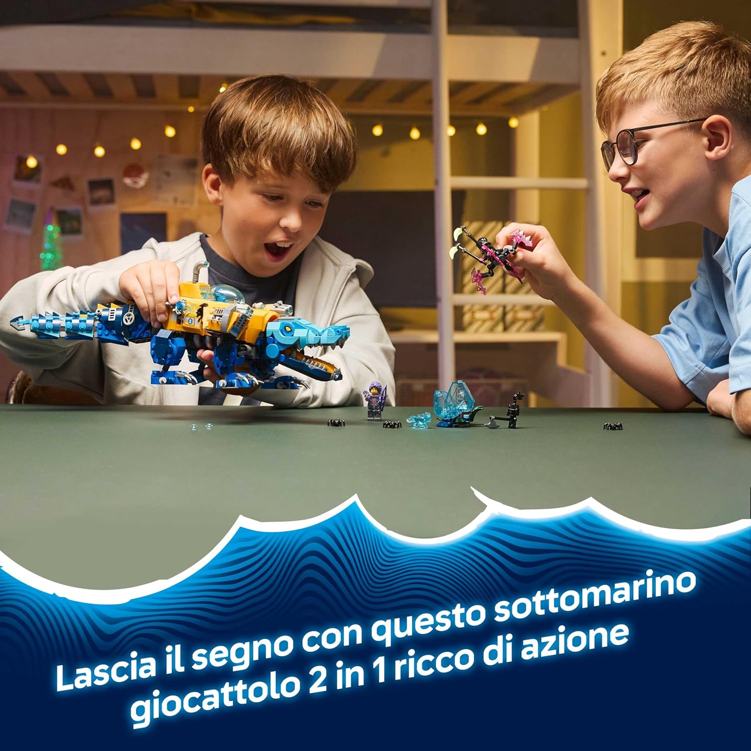 Thumbnail 1 de LEGO DREAMZzz 2 in 1 Sottomarino Coccodrillo 71512 – 3 Minifigure, 2 Ragni e Creatura del Tesoro Blu