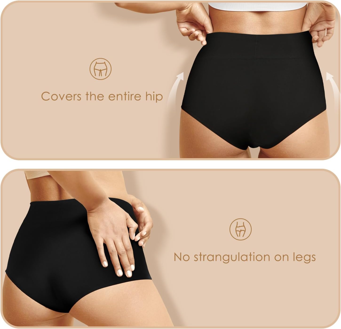 Detalle 2 de YouShow high waist cotton knickers 5 pack