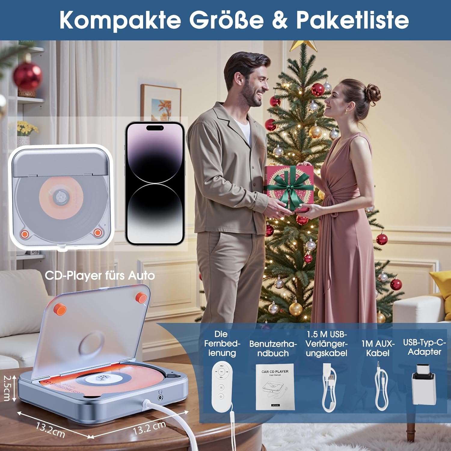 Detalle de CD-Player fürs Auto mit USB/AUX-Anschluss von CENXINY – universeller Externer CD-Player