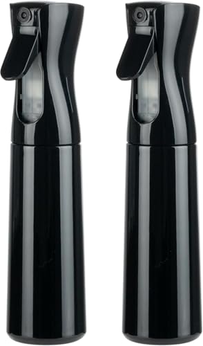 Detalle de Uervoton Continuous Spray Bottles for Hair and Plants, 300ml, Black – 2 Pack