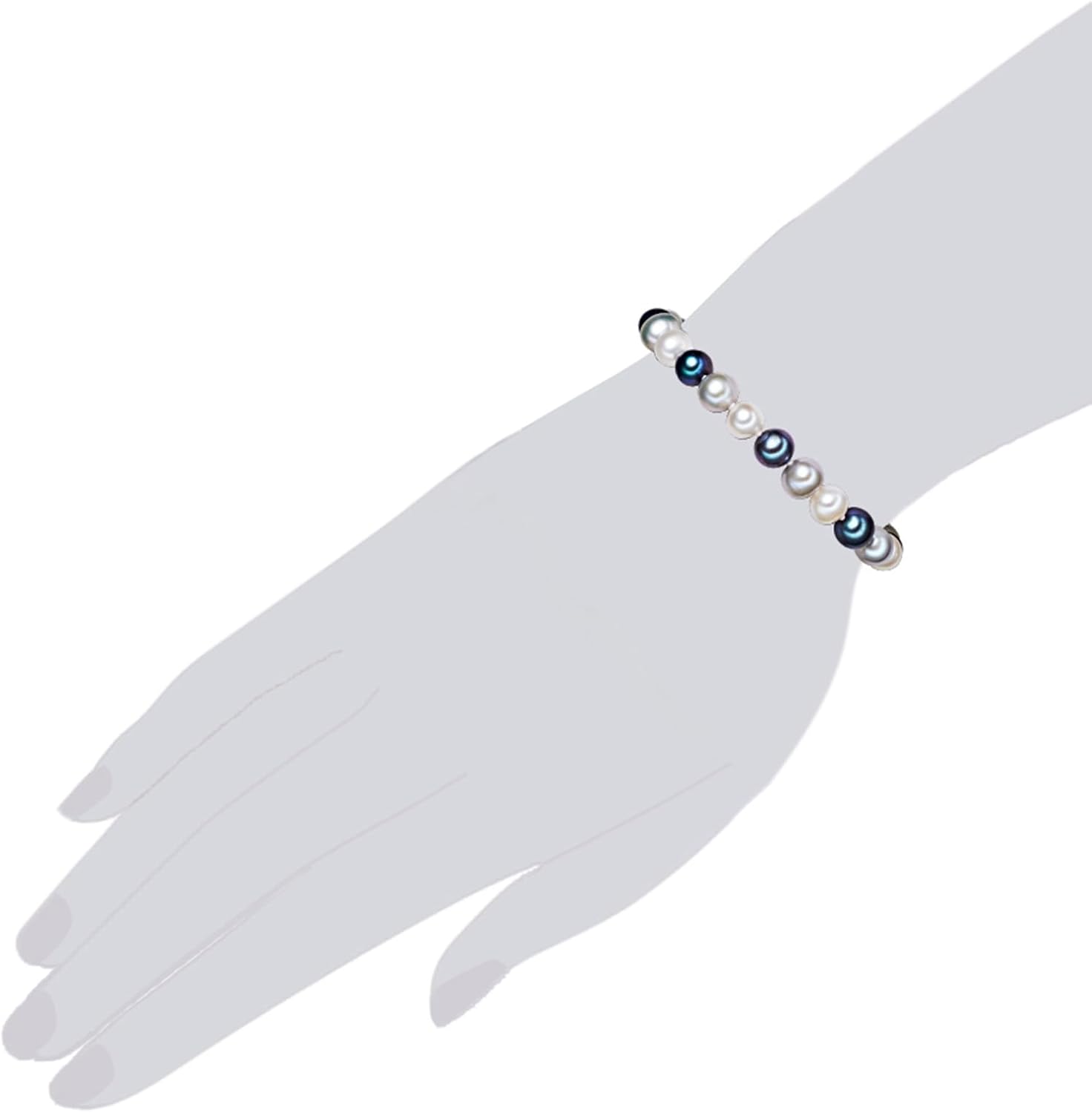 Detalle 1 de Valero Pearls Bracciale di perle Donna in Argento Sterling: bracciale con perle d'acqua dolce e chiusura in 925