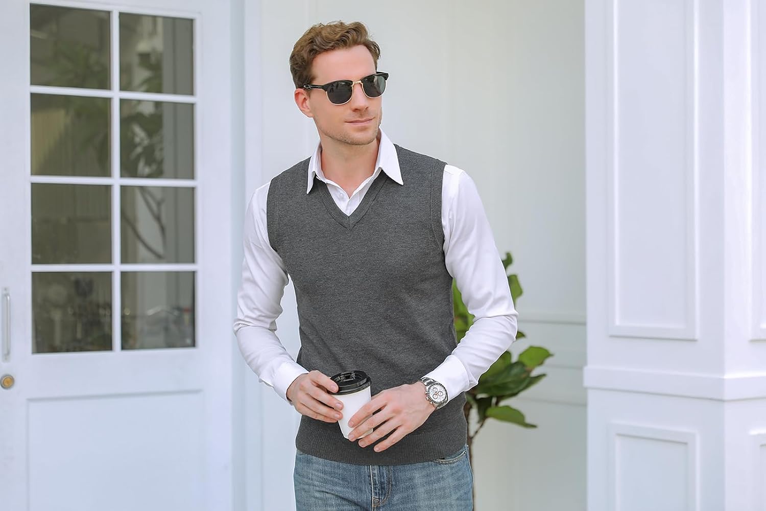 Thumbnail 4 de iClosam Gilet Maglione Smanicato in Cotone