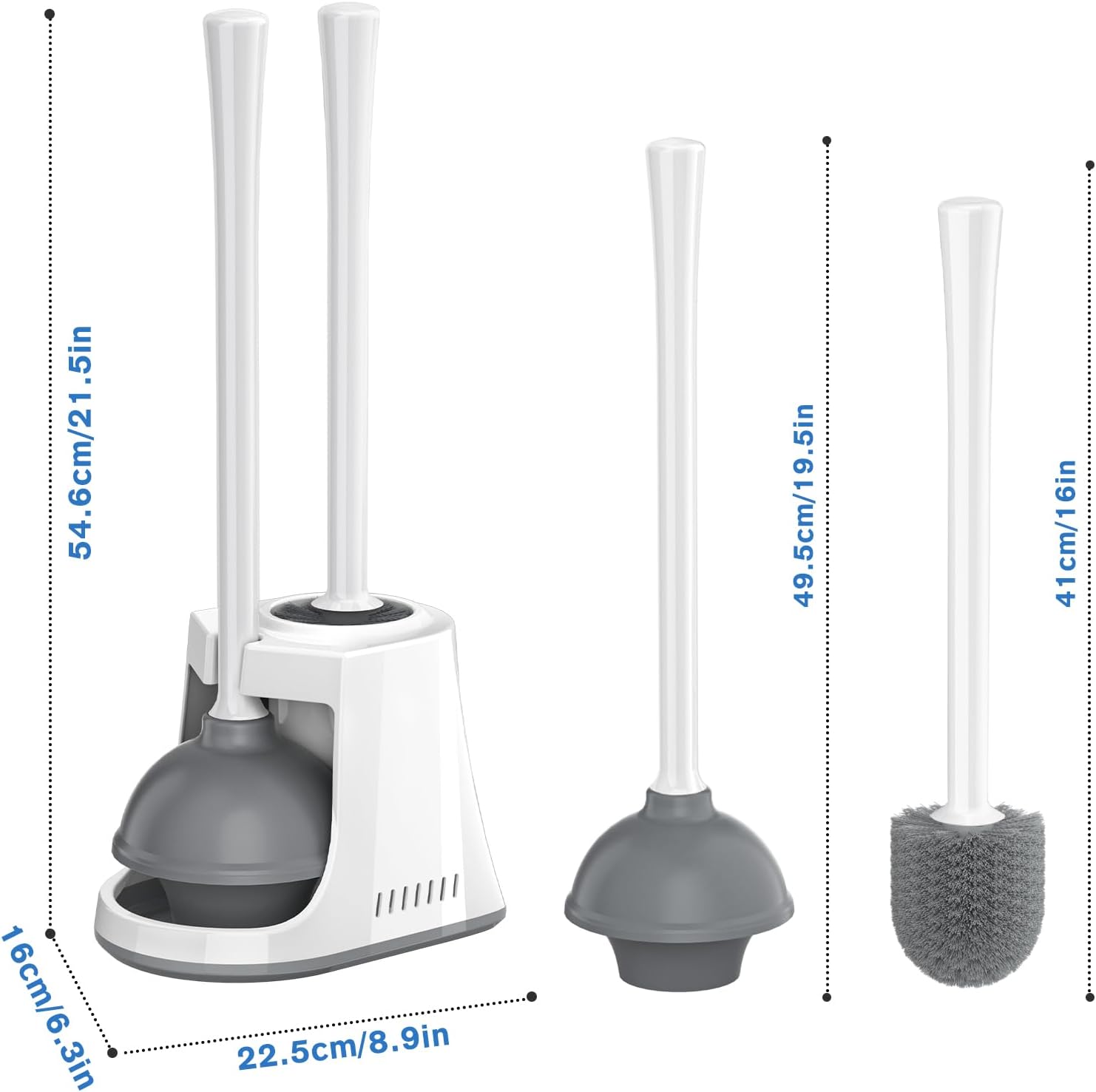 Thumbnail 6 de LOVLOY LV-628-wh01 Toilet Plunger and Brush Set with Ventilated Holder