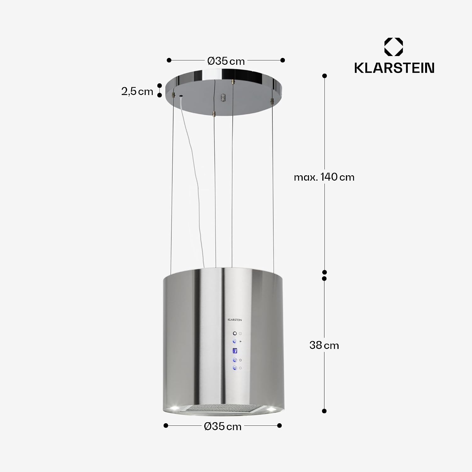 Thumbnail 6 de Klarstein 10035165 – okap wyspowy 522 m³/h, LED, 3 biegi