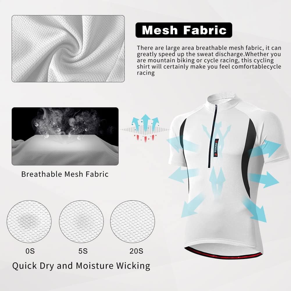 Detalle 2 de MEETWEE Magliette Ciclismo Uomo: maglia MTB/strada con 3 tasche e zip