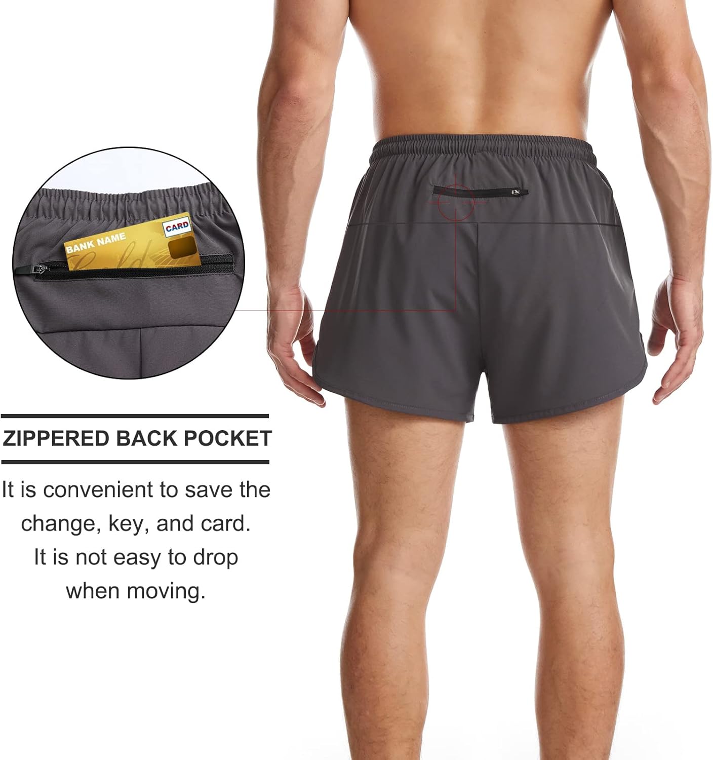 Thumbnail 2 de Suwangi Uomo Pantaloncini da Running 2 in 1: pantalone corto sportivo con tasca interna, asciugatura rapida efodera in rete