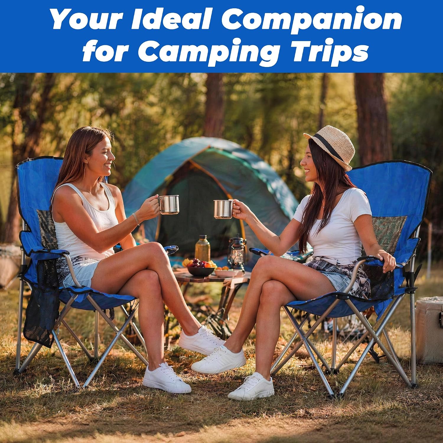 Thumbnail 6 de HULKFIT Folding Camping Chair, 600D Oxford Fabric