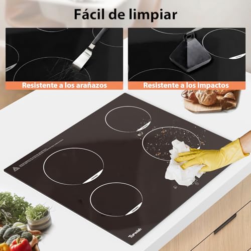 Detalle de TOPWISH placa vitrocerámica 4 fuegos de 60 cm: análisis práctico para decidir