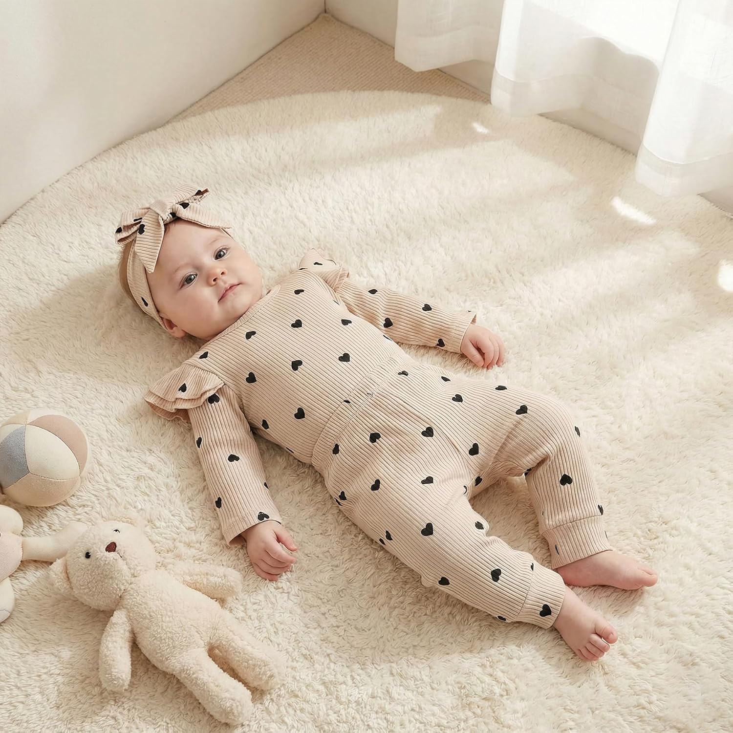 Thumbnail 4 de Fullfamous 3pc Baby Girl Romper Set, 3-18M 👶