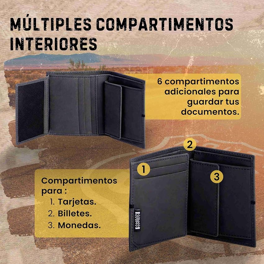 Detalle de Route 66 Luis monedero RFID 1 pieza