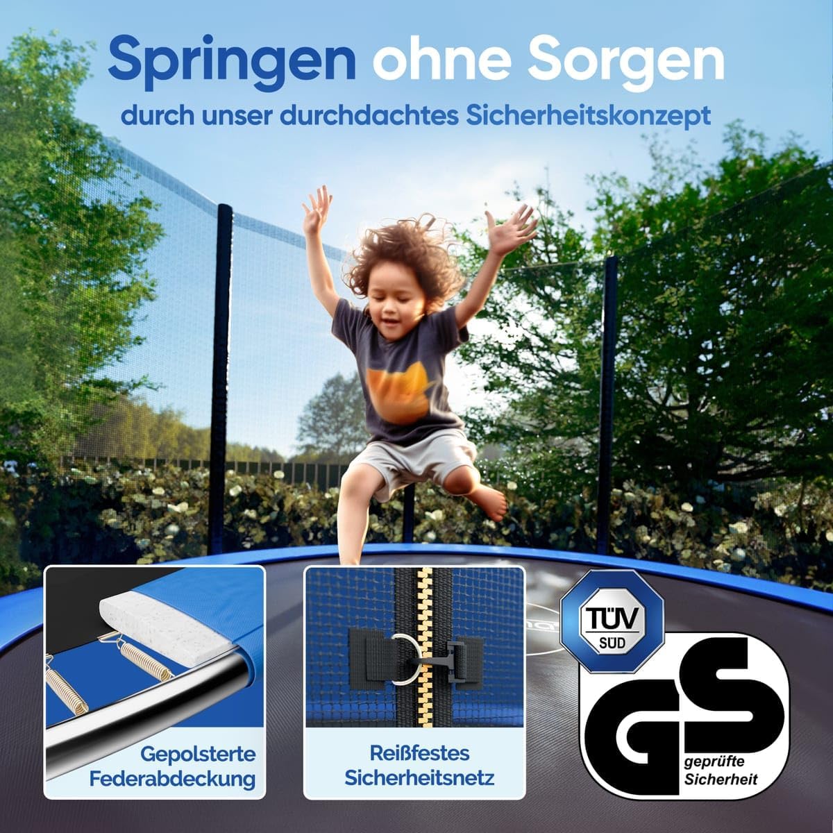 Detalle de Monzana Trampolin Gartentrampolin 50 kg