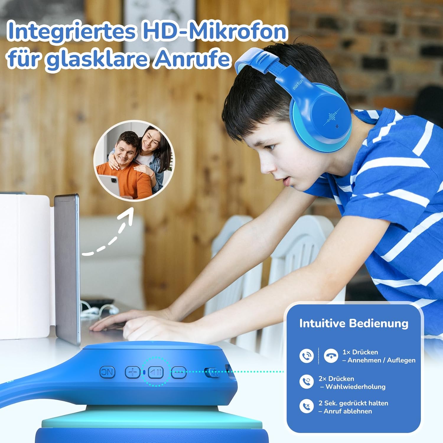 Thumbnail 5 de EarFun Bluetooth Kinder Kopfhörer 120H Akku