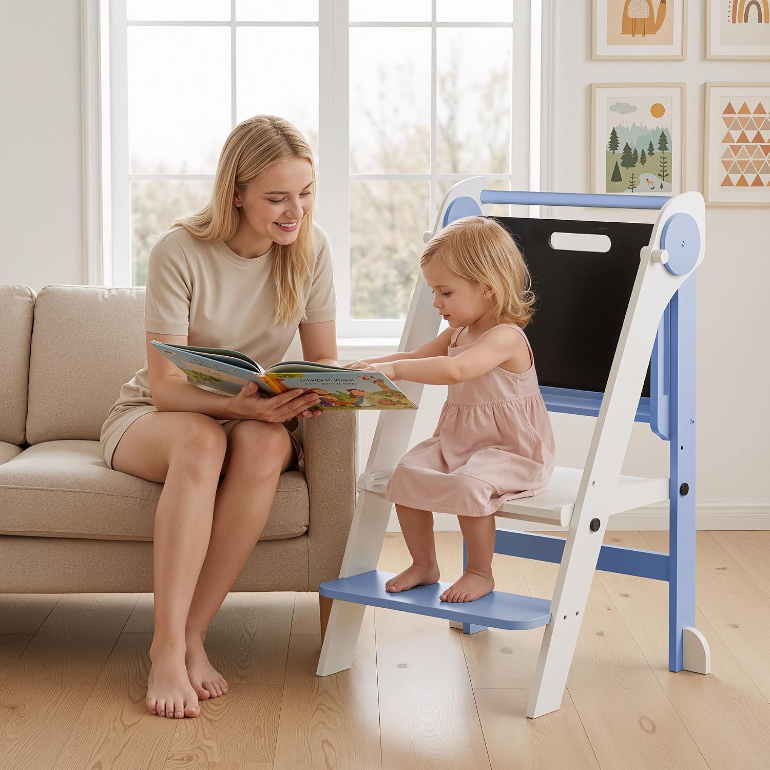 Thumbnail 6 de MOMFANN Toddler Tower with Chalkboard